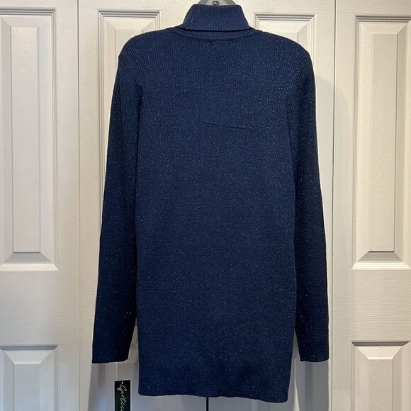 Cartise Blue Wool/Cotton/Cashmere Blend Turtleneck Sweater Size XL NWT - Picture 7 of 11